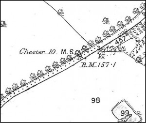 The change in depiction of the Hinderton Road milestones between 1872 and 1912