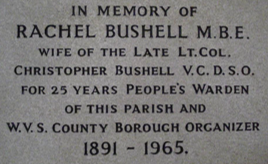 Christopher Bushell wife memorial