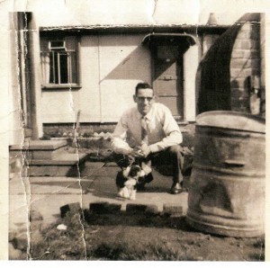 John Oxton outside his prefab (acknowledgements to John)