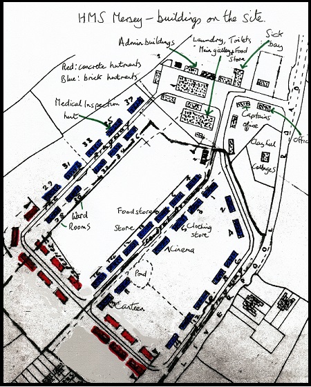 The position of some of the original buildings