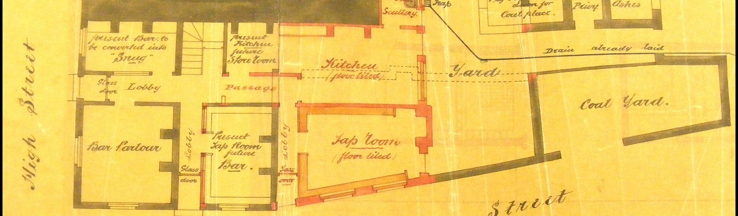 Plan for the 1860s alterations, the red parts are proposed new additions.