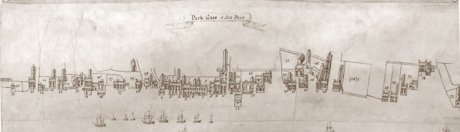 Part of the Mostyn 1732 estate map, courtesy of Archives and Special Collections, Bangor University