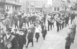 Neston Victoria Jubilee Lodge of the Order of Ancient Shepherds with the Volunteer band