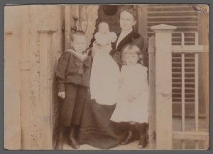 Clara with Reggie, Lizzie and baby, Jim.