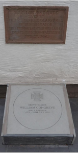 The Congreve memorial stone below the Gladstone plaque.