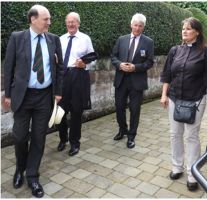 Lieutenant Colonel Andrew Trelawny, Ben Stephenson, Lieutenant Colonel Nick Jenkins and the Reverend Cathy Helm following the visit to the church.