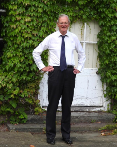 Ben Stephenson, a grandson of Billy Congreve, at the rear of Burton Manor.